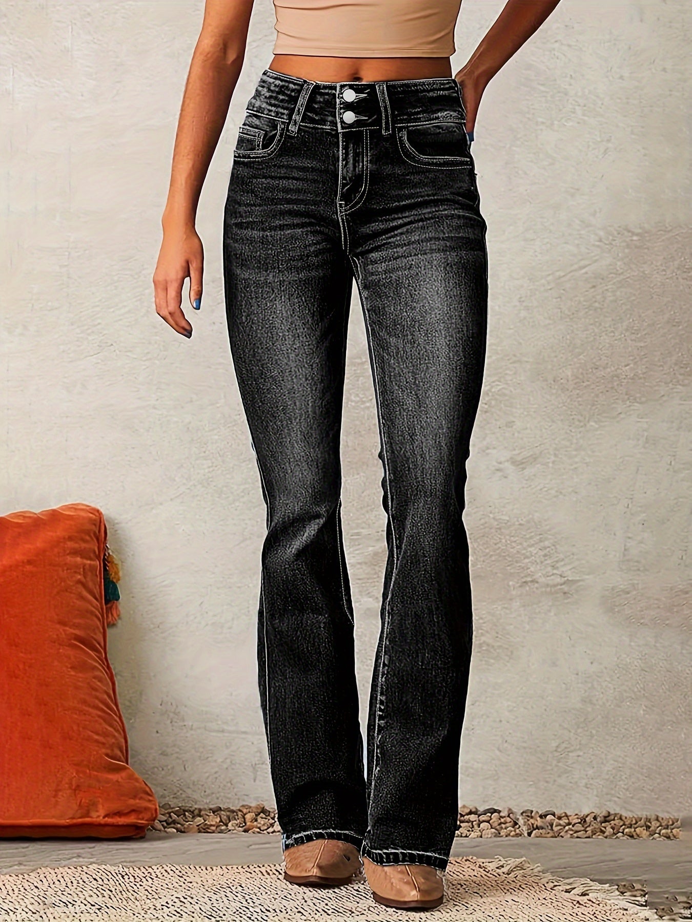 Marylène – Trendy high-waisted flared jeans