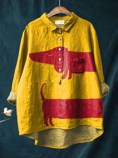 Charlie™ – Artistic Shirt with Dog Pattern