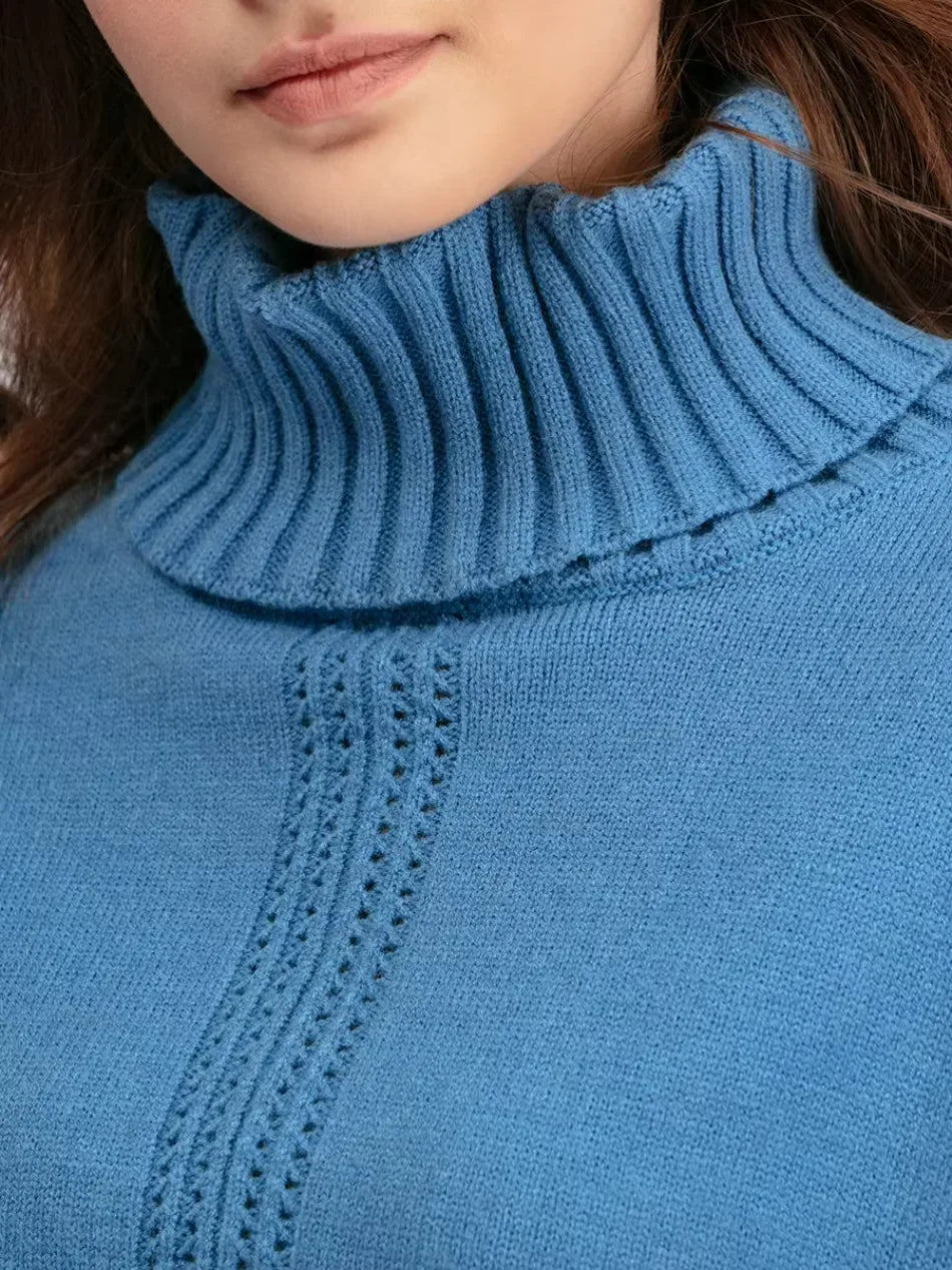 Scarlett | Stylish High Neck Sweater & Wide Leg Pants Ensemble