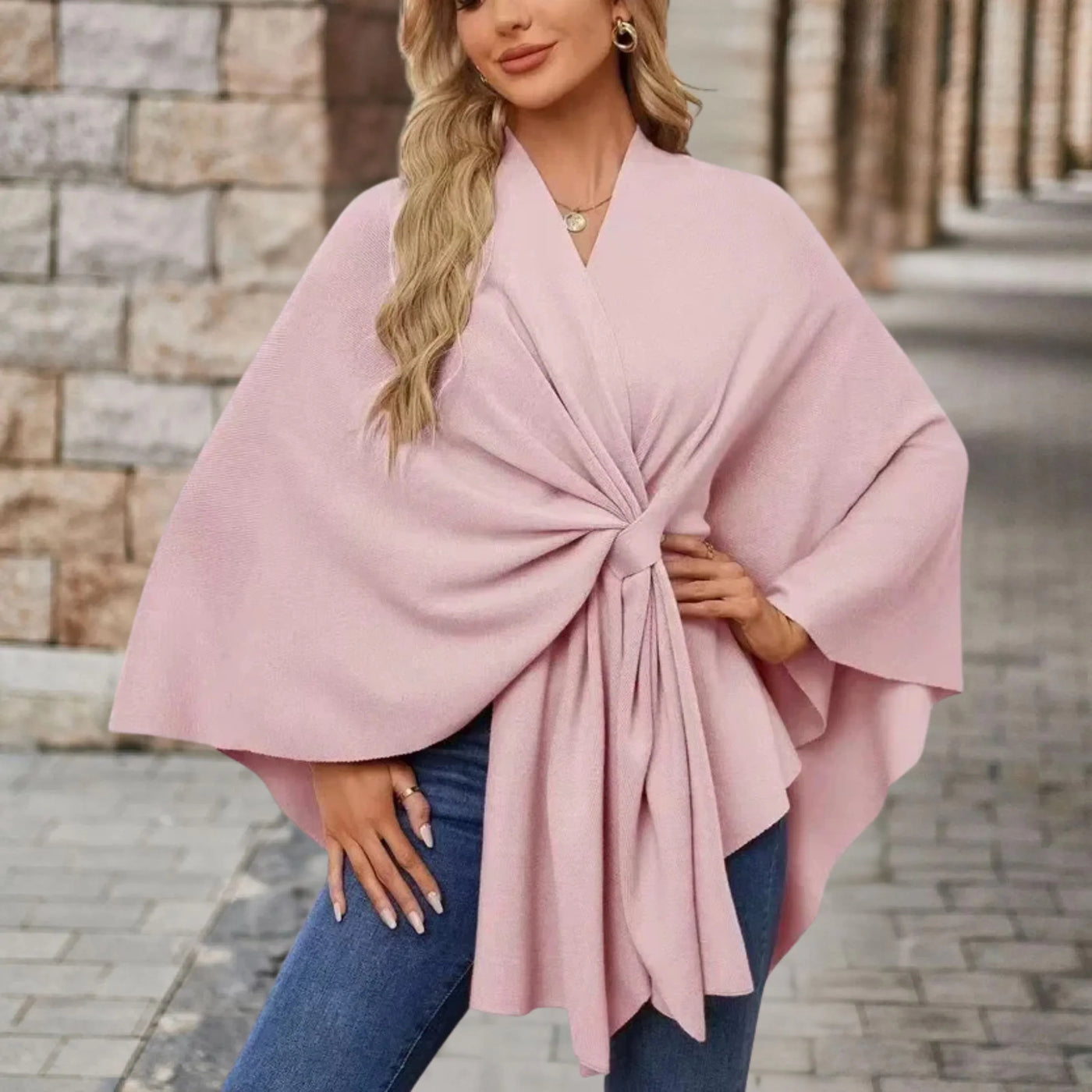 Yvette | Elegant Draped Poncho