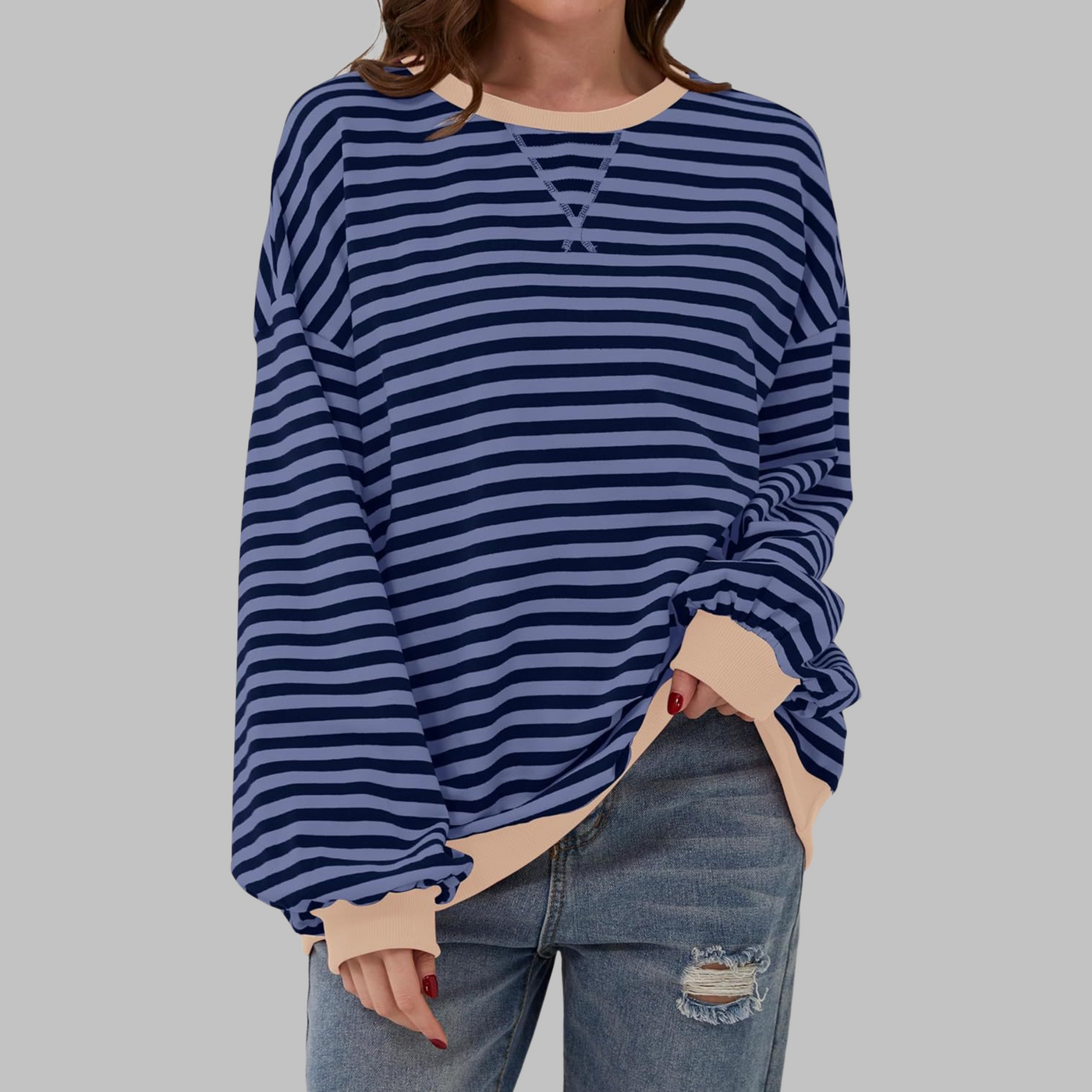 Lisa | Striped Sweater in Cotton Blend