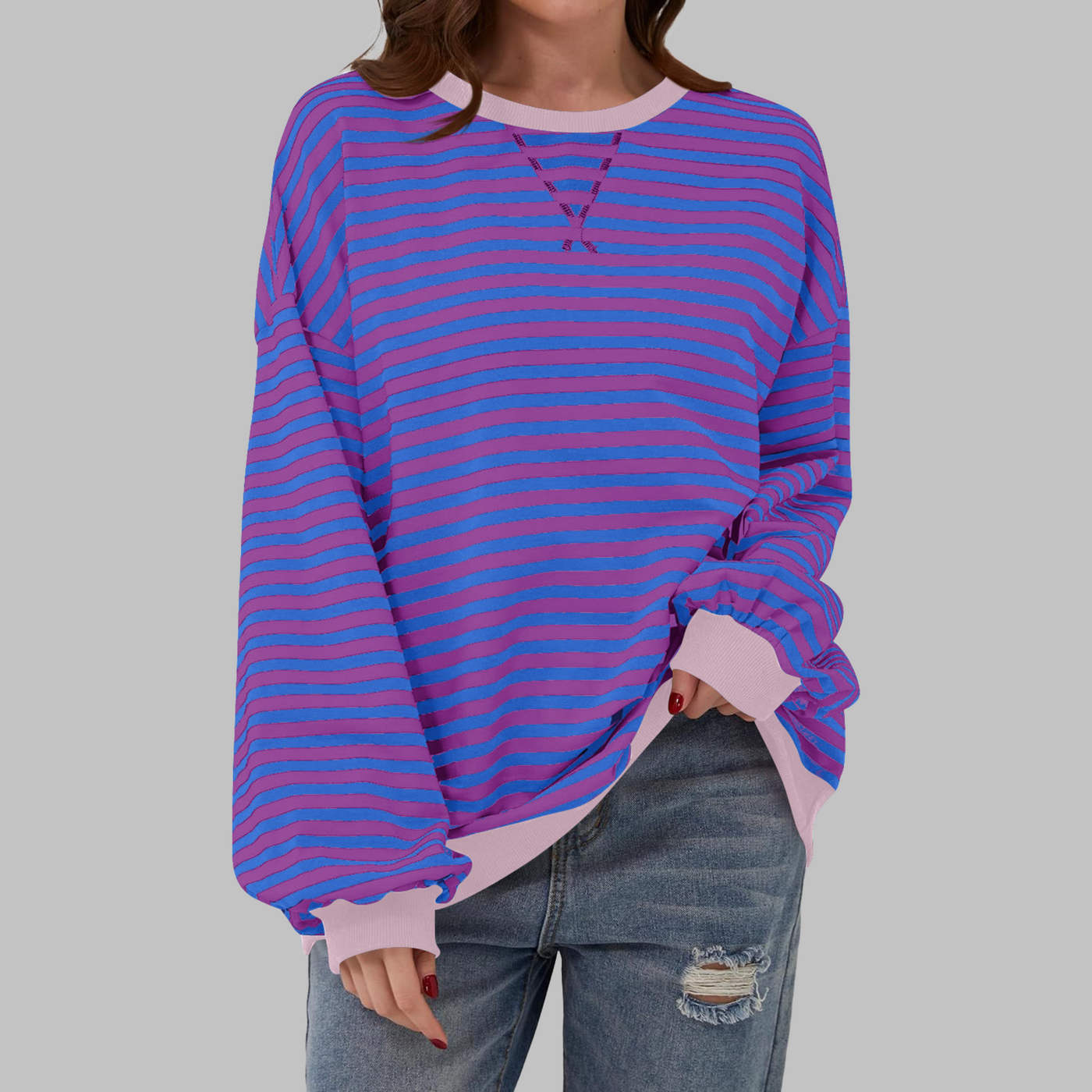 Lisa | Striped Sweater in Cotton Blend