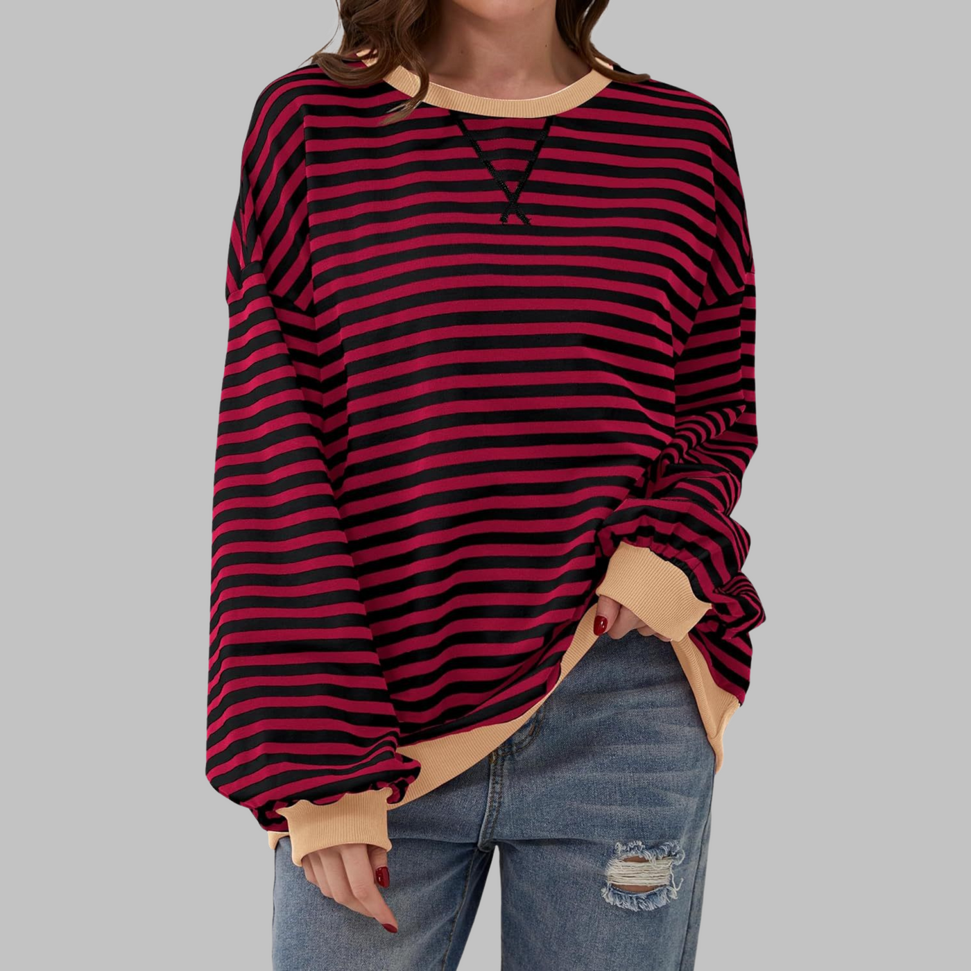 Lisa | Striped Sweater in Cotton Blend