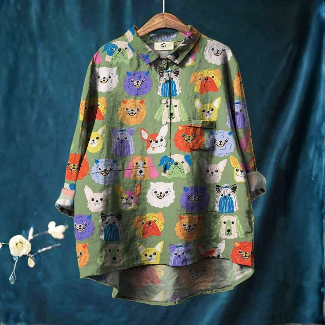 Puck™ – Artistic Shirt with Dog Pattern