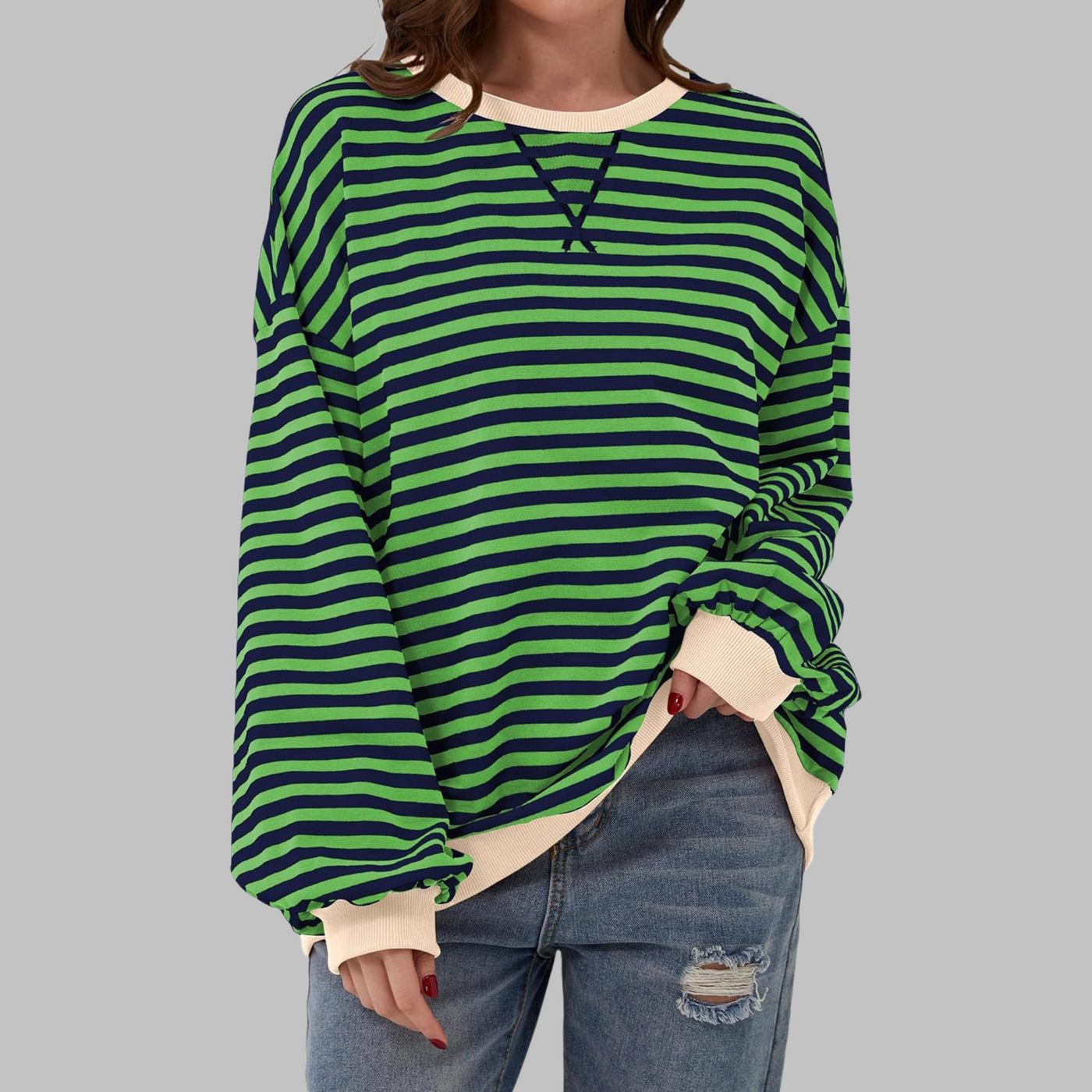 Lisa | Striped Sweater in Cotton Blend