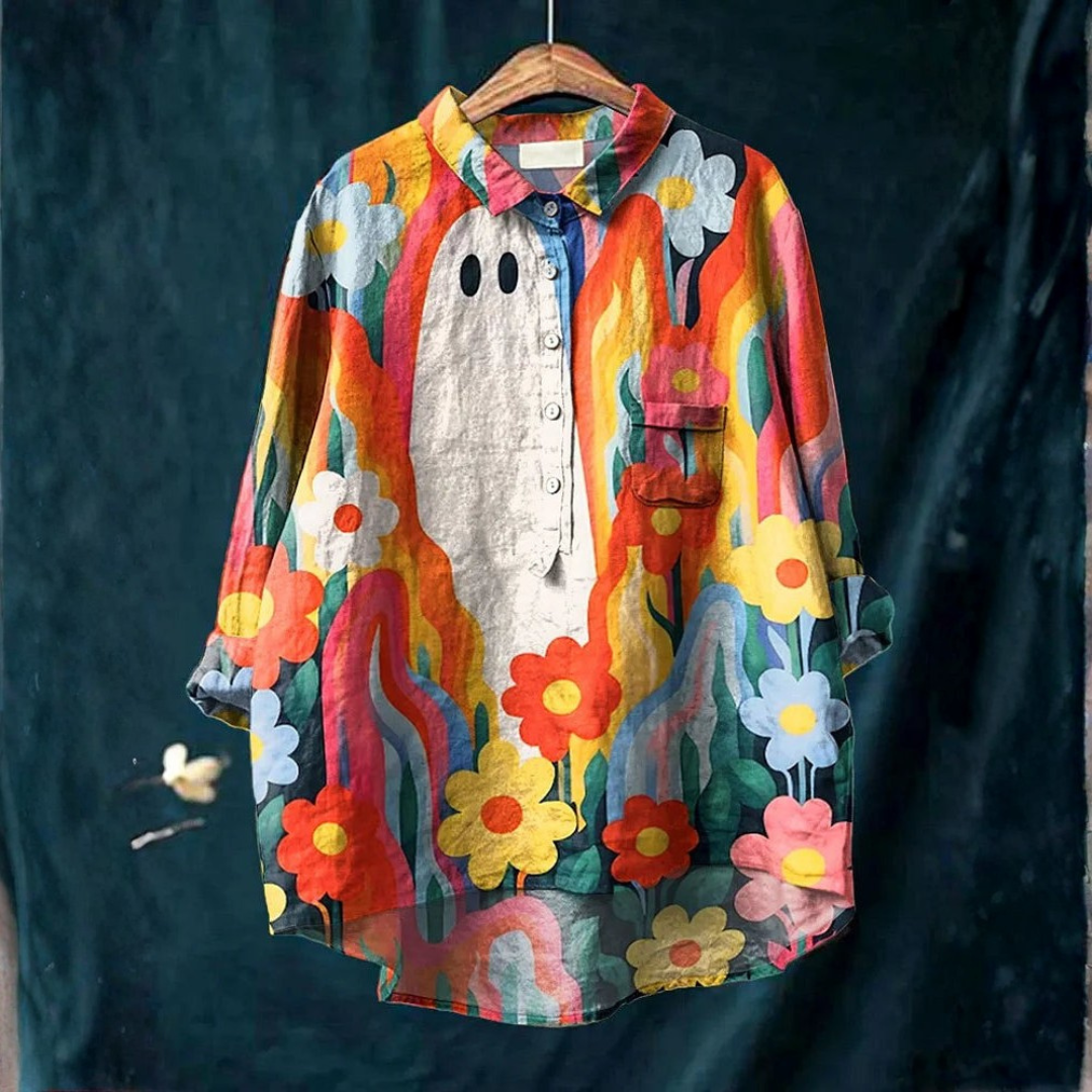 Spooky™ – Artistic Shirt with Plant Pattern