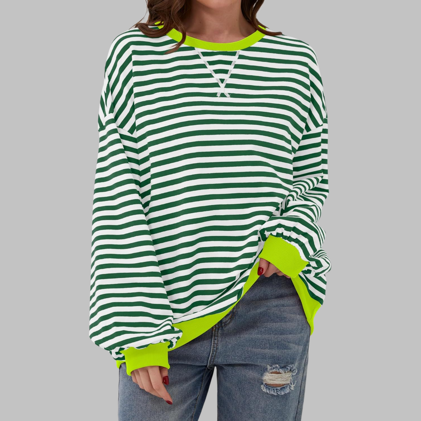Lisa | Striped Sweater in Cotton Blend