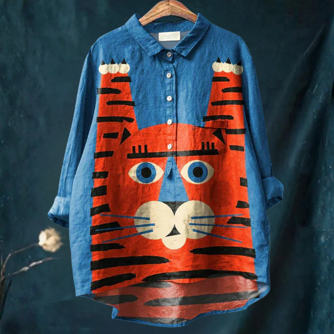 Binky™ – Artistic Shirt with Cat Pattern