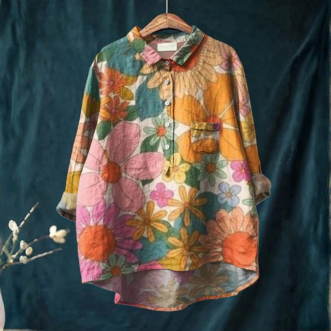 Layla™ – Artistic Shirt with Floral Pattern