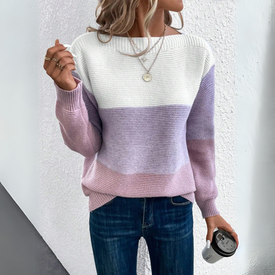 Clara - Chic Patchwork Knit Sweater
