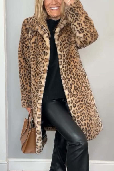 Karen | Women's Leopard Faux Fur Coat