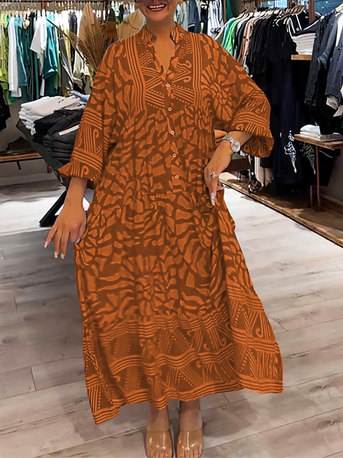 Avery | V-neck dress with print