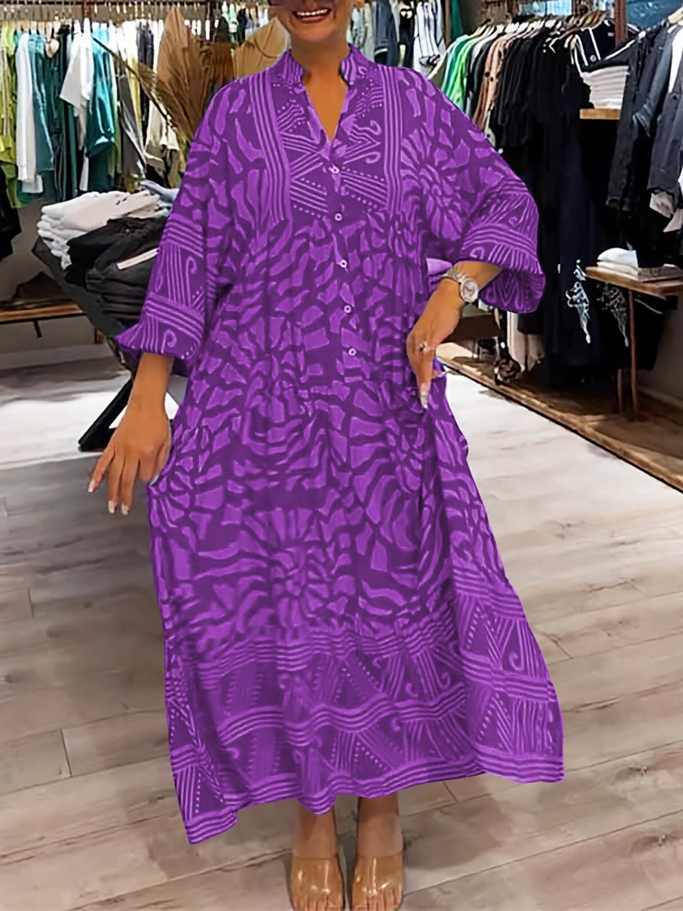 Avery | V-neck dress with print
