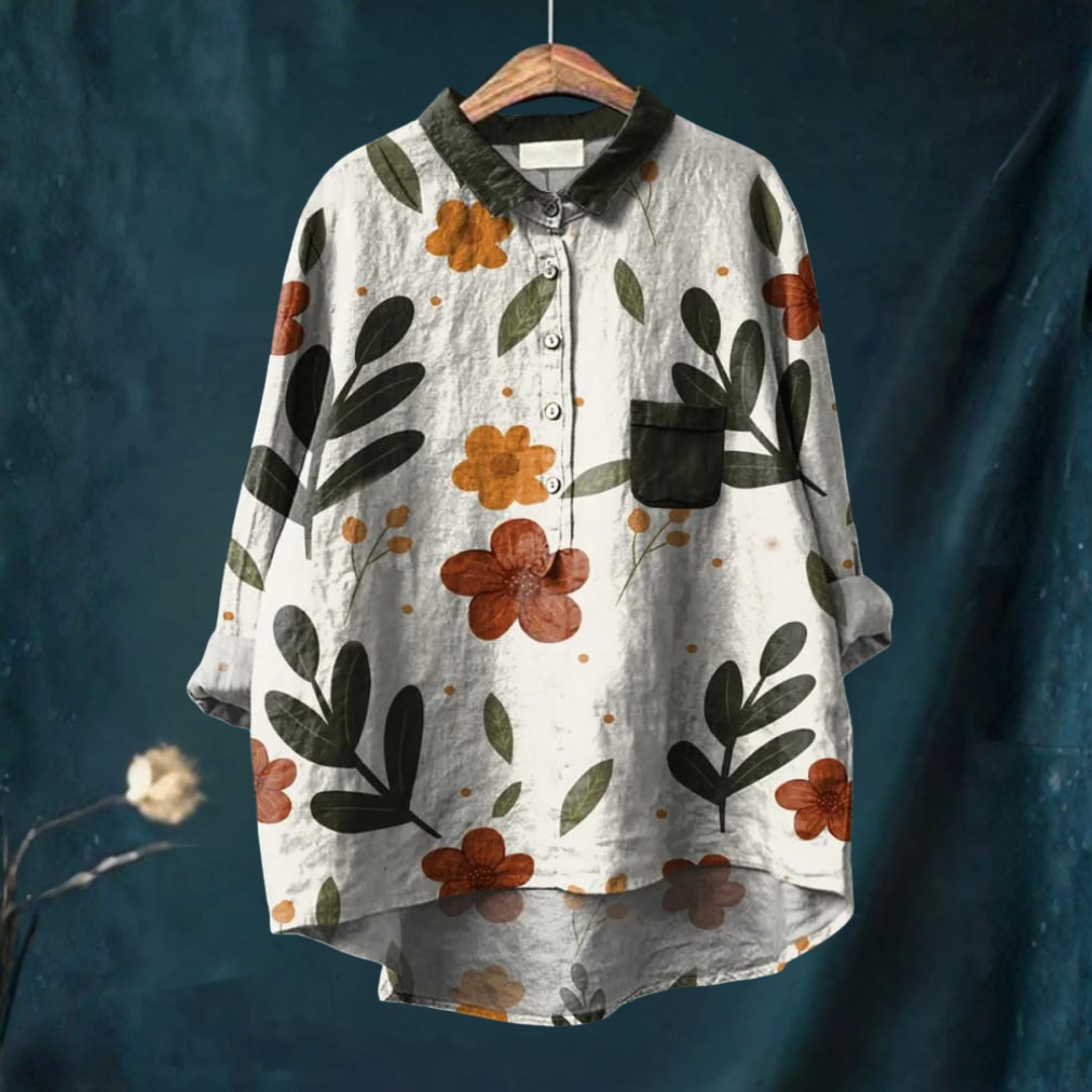 Koda™ – Artistic Shirt with Plant Pattern