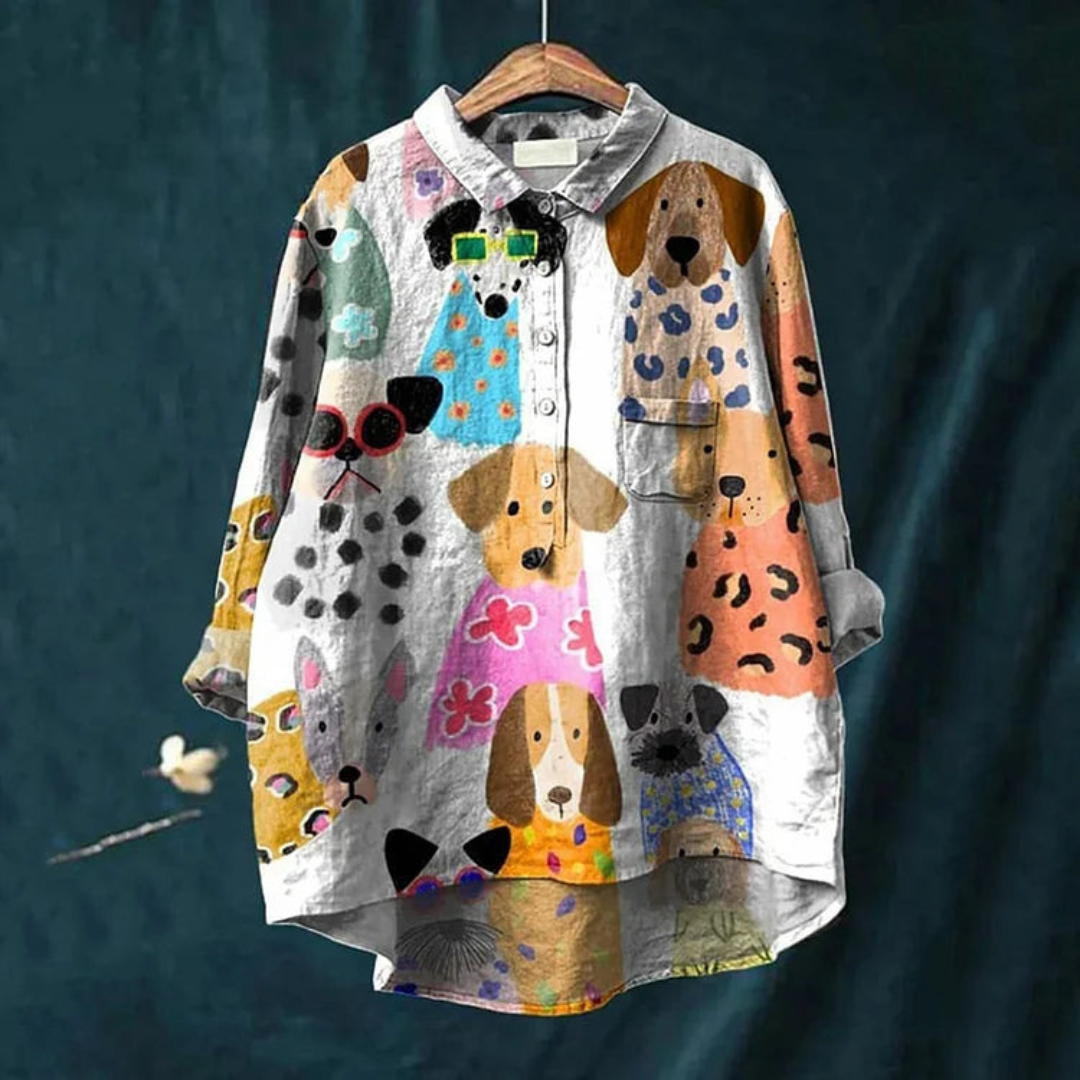 Fern™ – Artistic Shirt with Dog Pattern