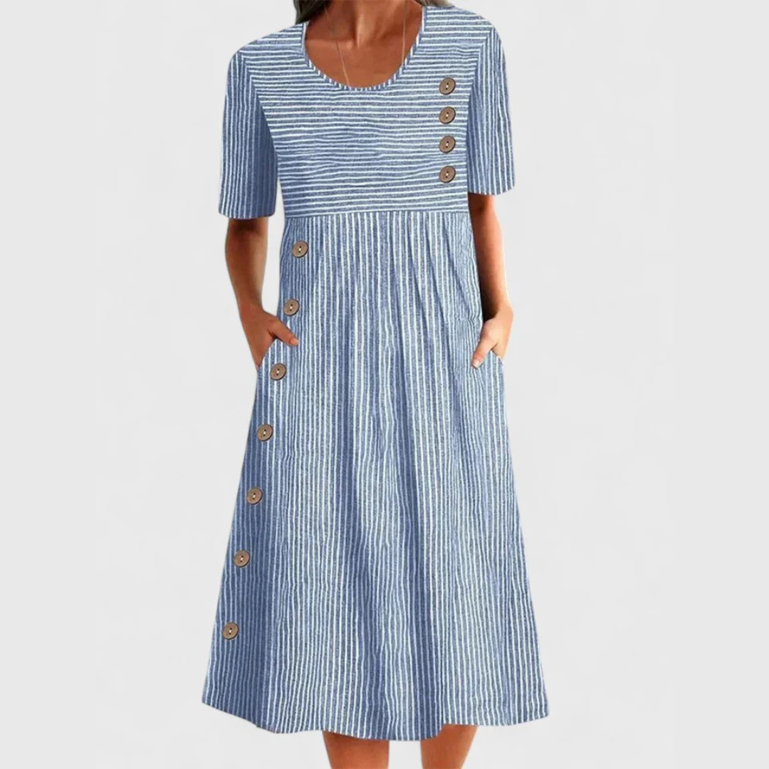 Emma | Striped Midi Dress