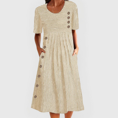 Emma | Striped Midi Dress