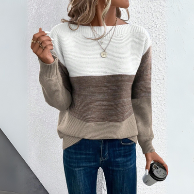 Clara - Chic Patchwork Knit Sweater