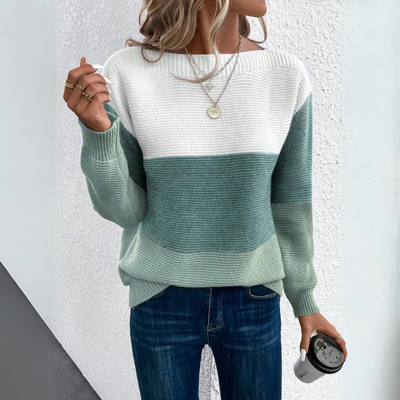 Clara - Chic Patchwork Knit Sweater