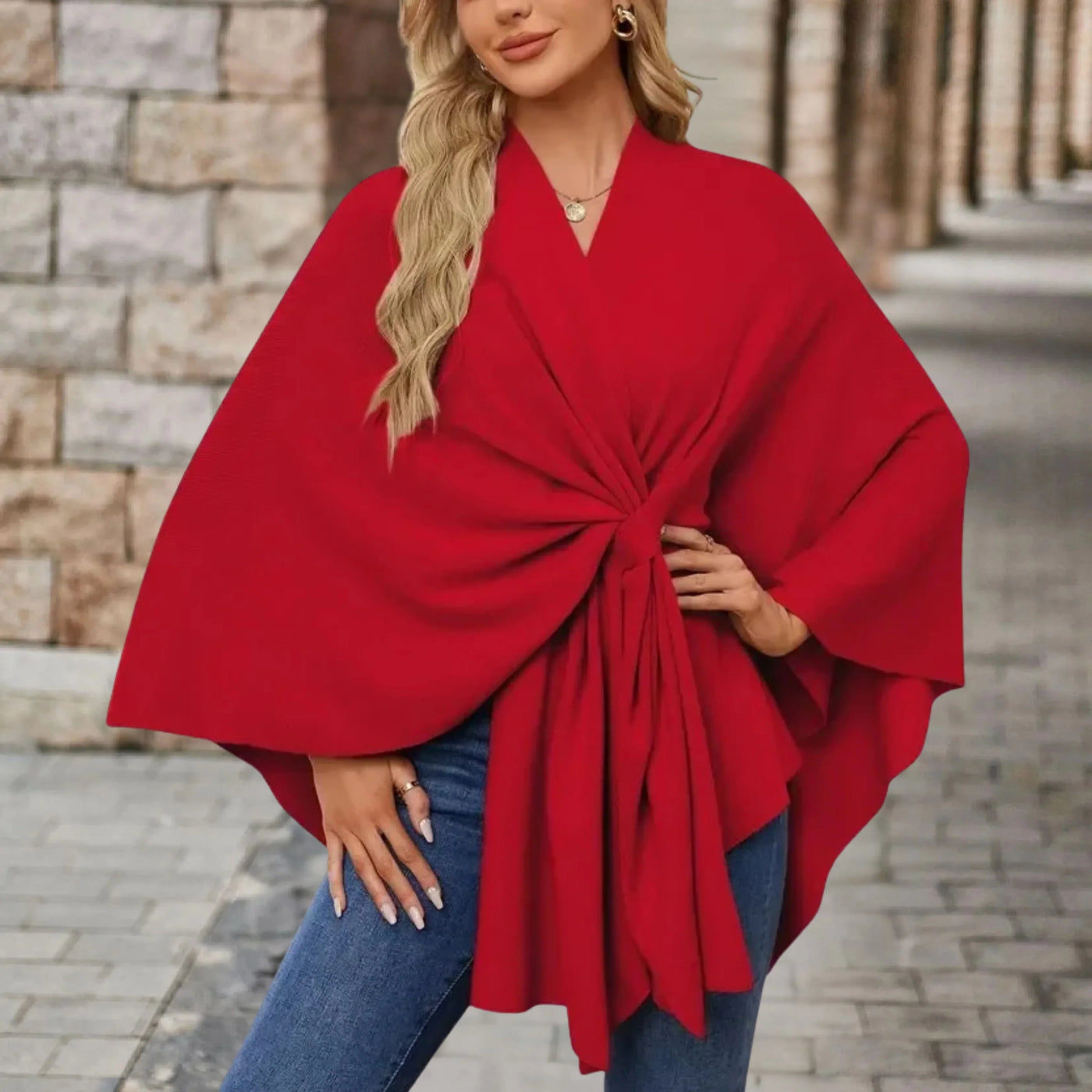 Yvette | Elegant Draped Poncho