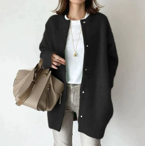 Whitney's Buttoned Knit Cardigan with Long Sleeves