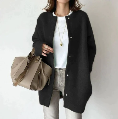 Whitney's Buttoned Knit Cardigan with Long Sleeves