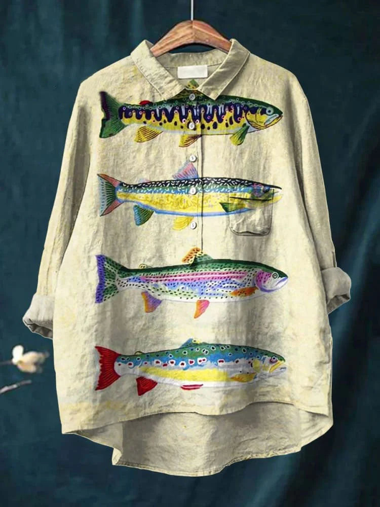 Darcy™ - Chemise artistique poisson