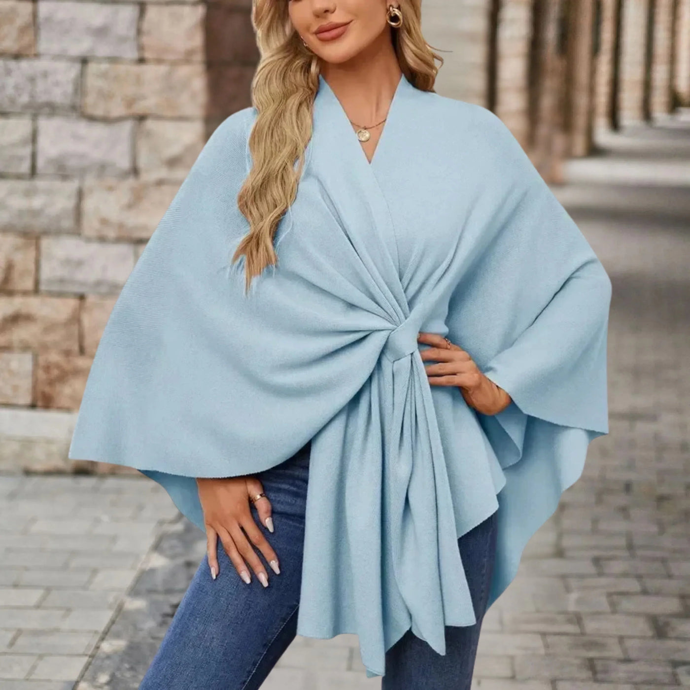 Yvette | Elegant Draped Poncho