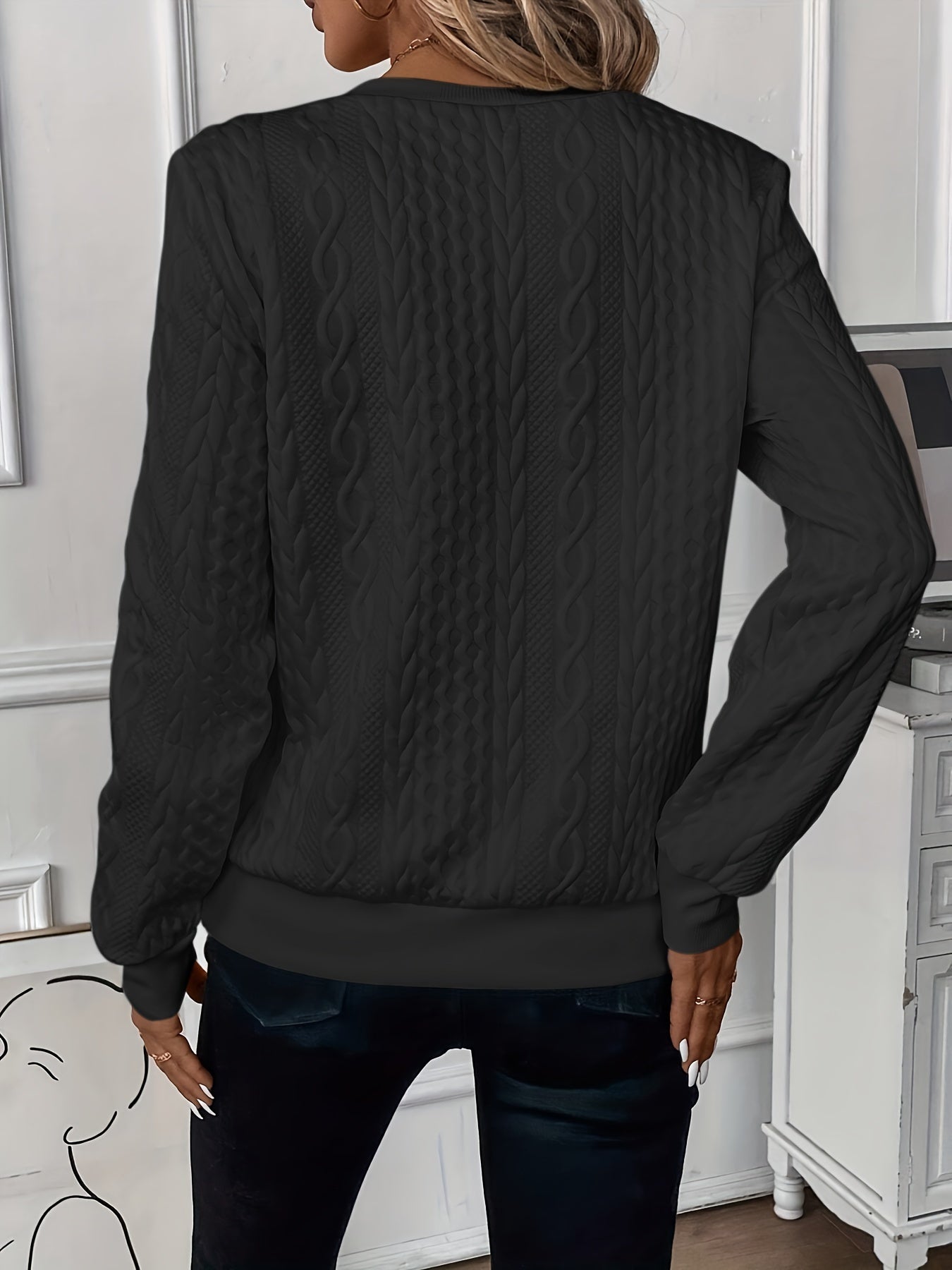 Feniel | Women's Zip Neck Cable Knit Sweater