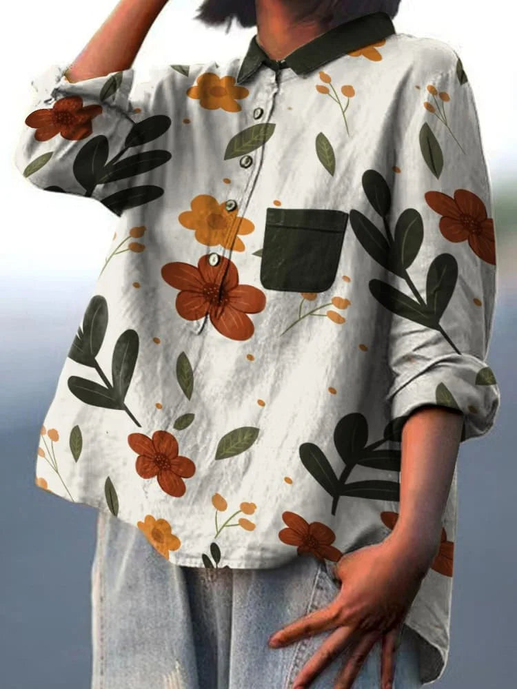 Koda™ – Artistic Shirt with Plant Pattern