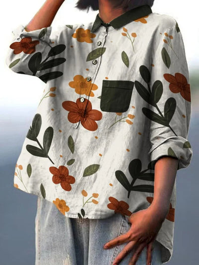 Koda™ – Artistic Shirt with Plant Pattern