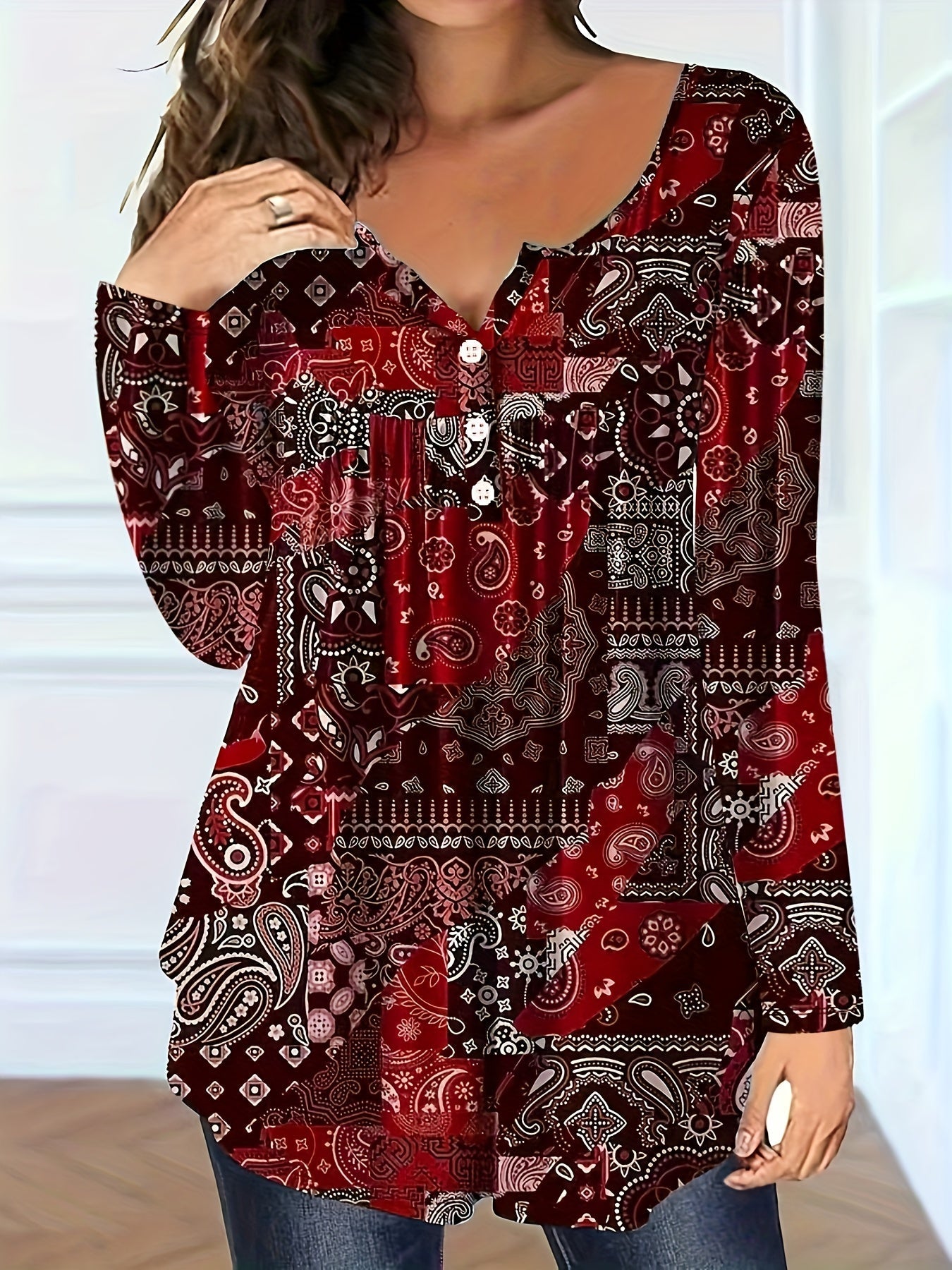 Zoey&Rose | Elegant Loose V-Neck Blouse Plus Size