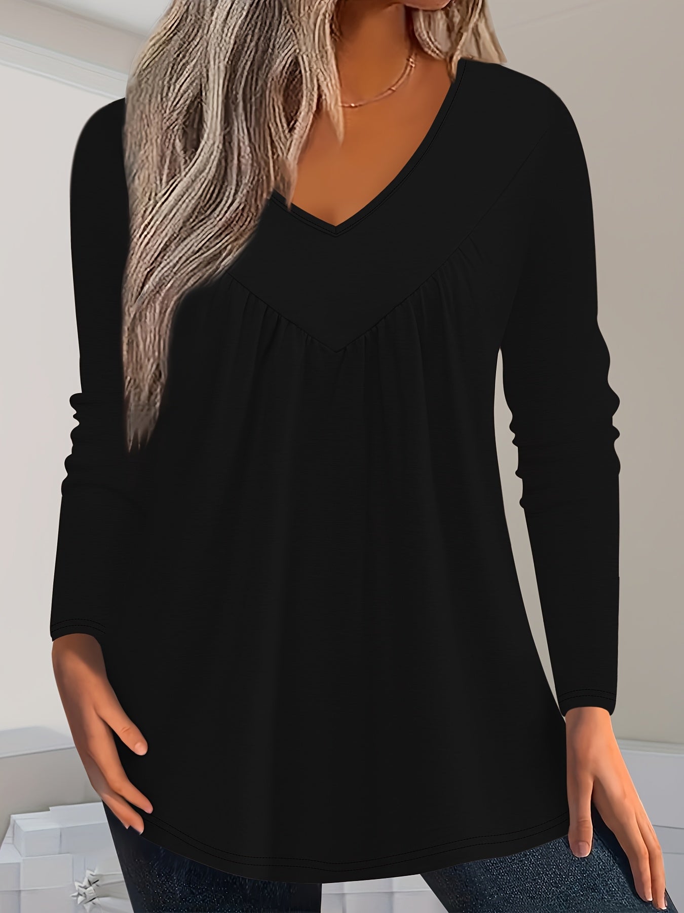 Zoey&Rose | V-neck Blouse with Bust Darts Plus Size