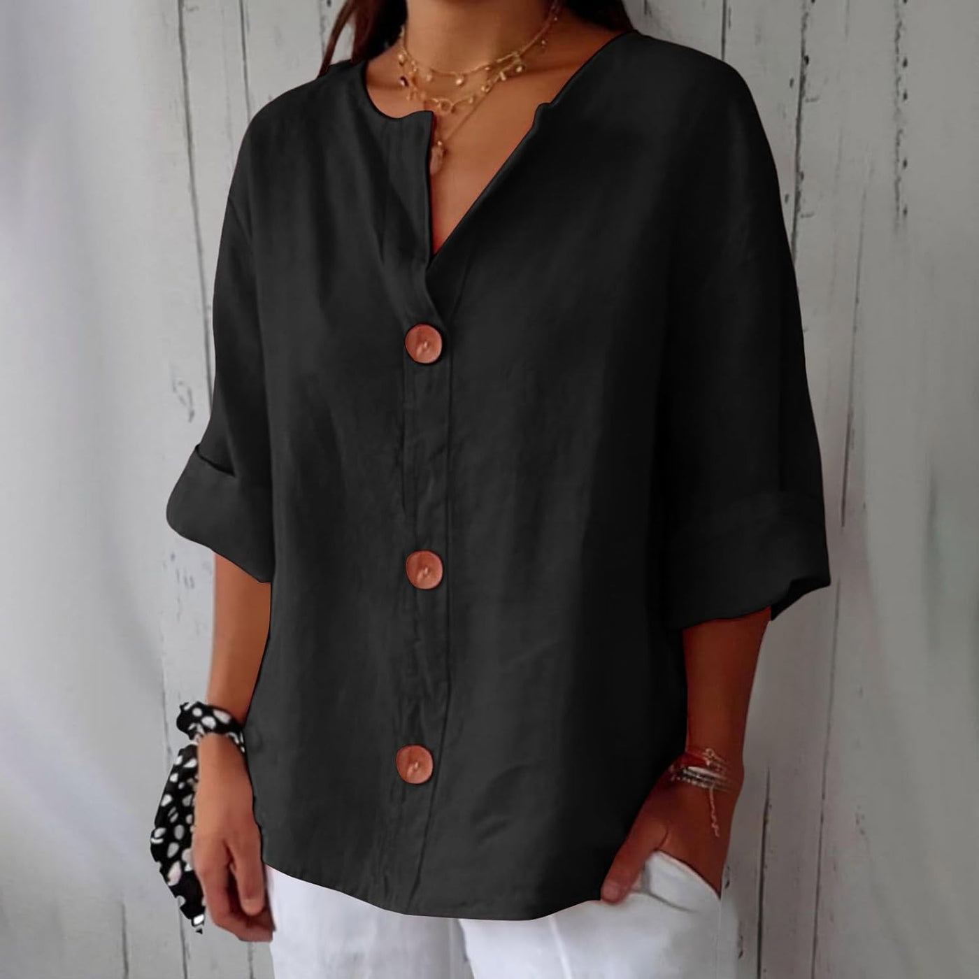Riza - Casual Linen Blouse