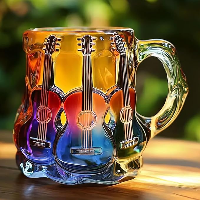 Artisan Mug with 3D Guitar Patterns