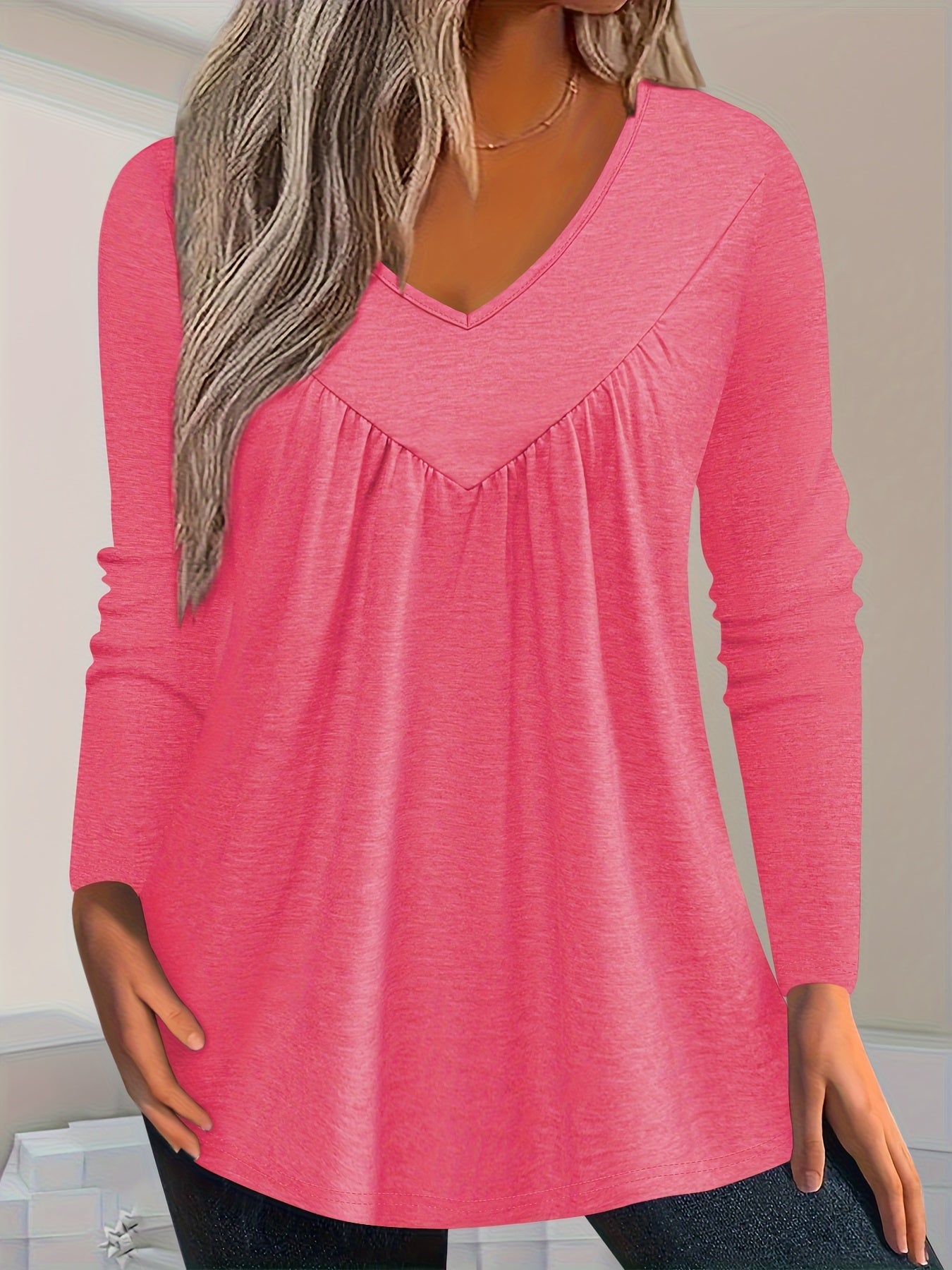 Zoey&Rose | V-neck Blouse with Bust Darts Plus Size