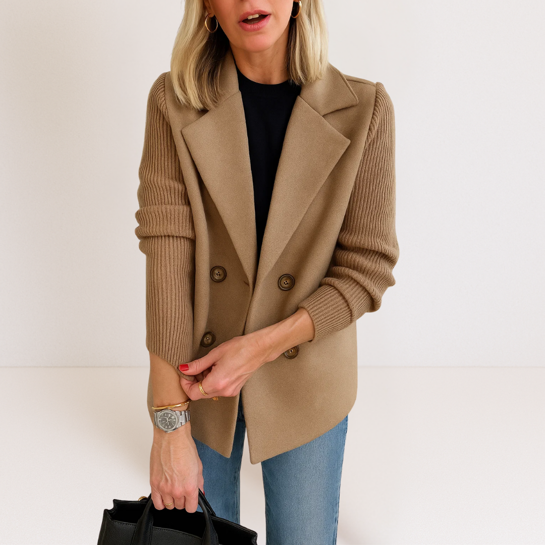 Rachel | Elegant Jacket with Knitted Sleeves