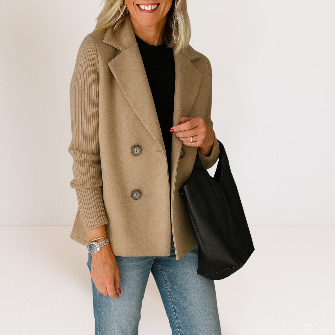 Rachel | Elegant Jacket with Knitted Sleeves