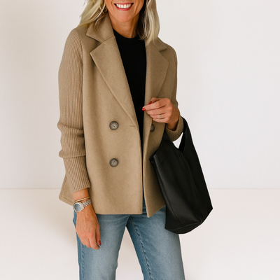 Rachel | Elegant Jacket with Knitted Sleeves