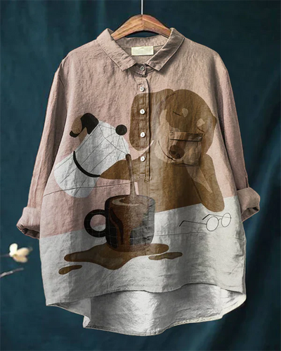 Billy™ – Artistic Shirt with Dog Pattern