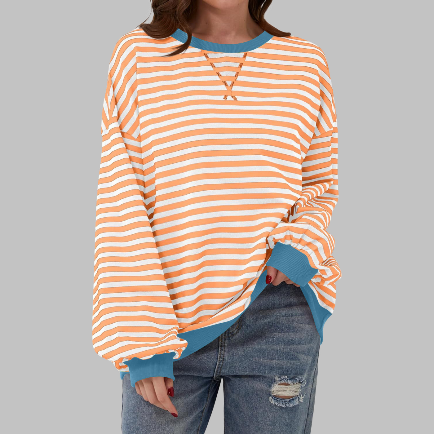 Lisa | Striped Sweater in Cotton Blend