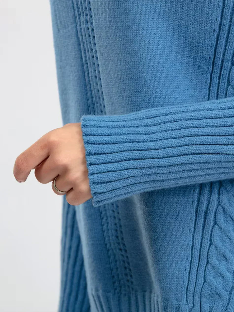 Scarlett | Stylish High Neck Sweater & Wide Leg Pants Ensemble