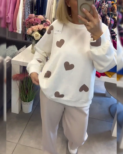 Mila | Sweater in cotton blend with hearts