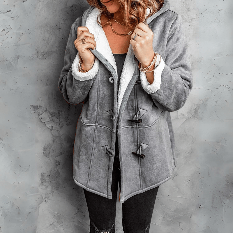 Claudine - Chic Furry Hooded Coat