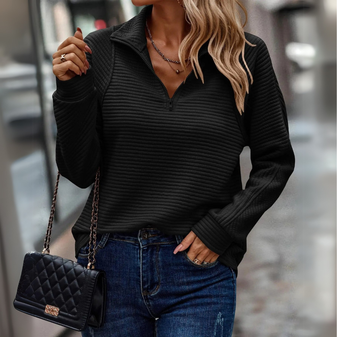 Suzanne - Half-Zip Detail Sweater