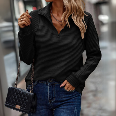 Suzanne - Half-Zip Detail Sweater