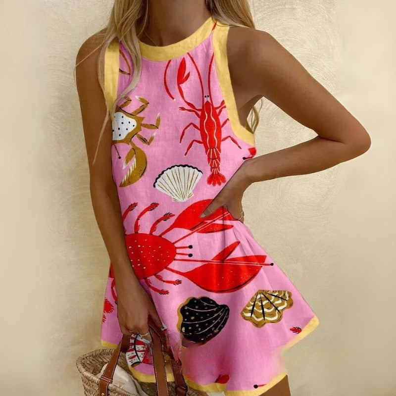 Elisa™ | Coastal Print Mini Dress