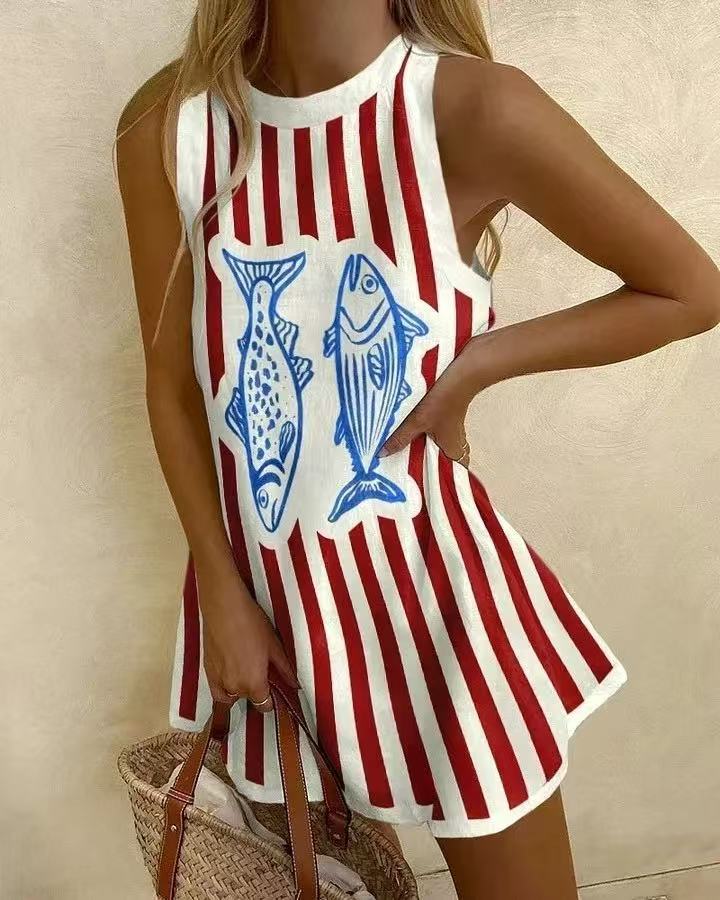 Luna™ | Fish Pattern Mini Dress