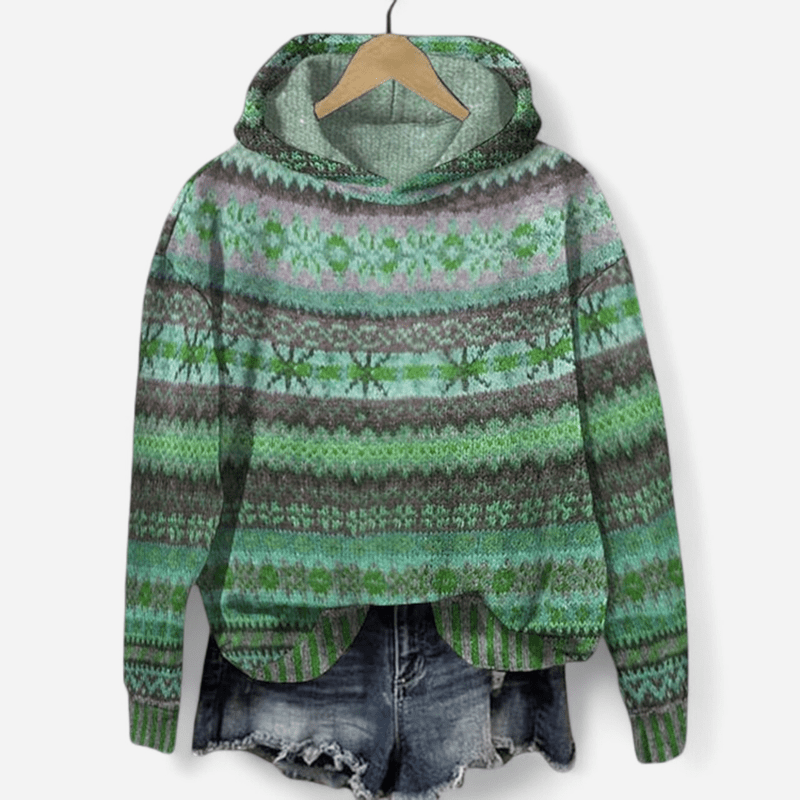 Gabrielle - Retro Hoodie with Ethnic Print