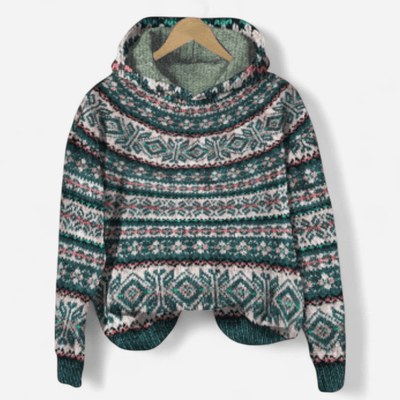Gabrielle - Retro Hoodie with Ethnic Print